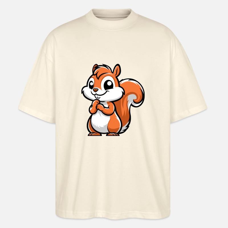 Freches kleines Eichhörnchen - Stanley/Stella Oversized Unisex Bio T-Shirt Blaster 2.0 - Natur