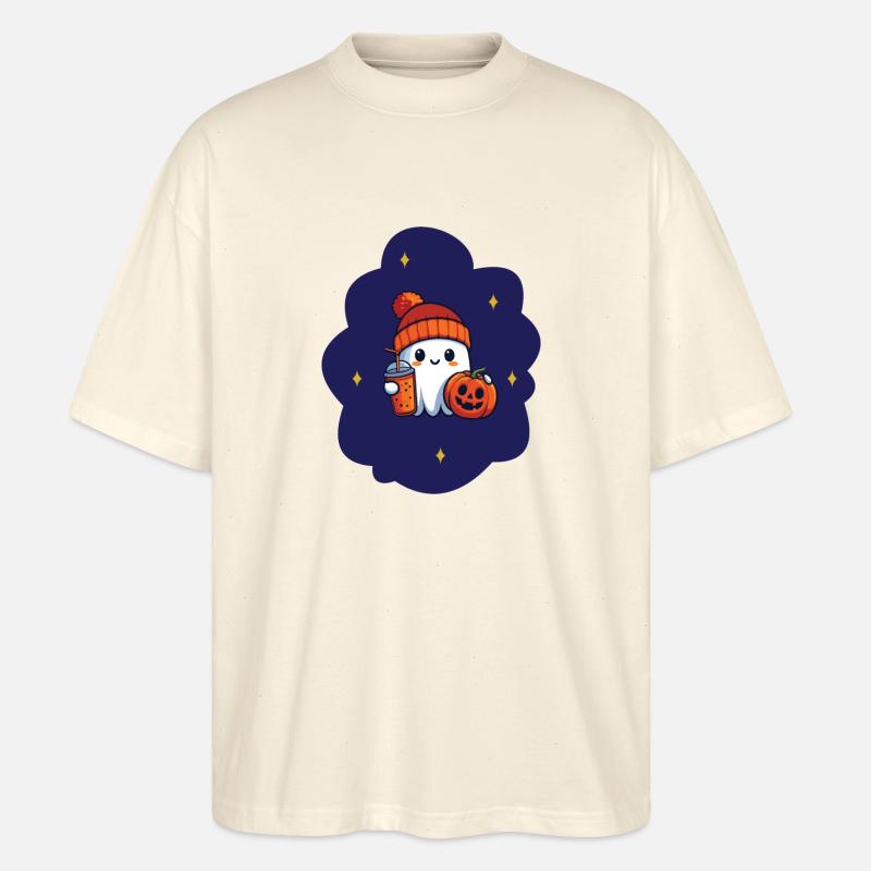 AUTUMN - Pumpkin Ghost - Stanley/Stella Oversized Unisex Bio T-Shirt Blaster 2.0 - Natur