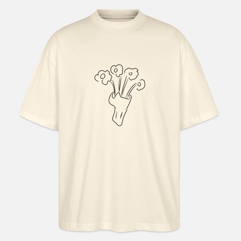 Blume Symbol Blumenstrauß - Stanley/Stella Oversized Unisex Bio T-Shirt Blaster 2.0 - Natur