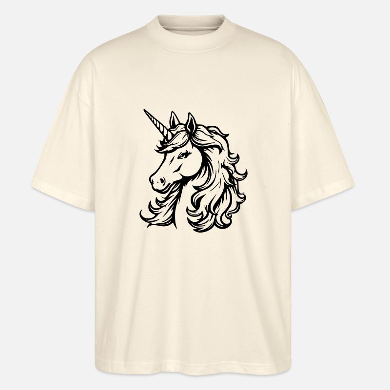Schlichtes Einhorn-Design - Stanley/Stella Oversized Unisex Bio T-Shirt Blaster 2.0 - Natur