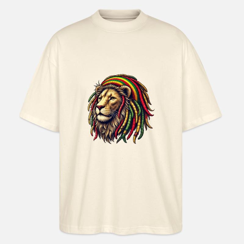 Rasta Löwe - Stanley/Stella Oversized Unisex Bio T-Shirt Blaster 2.0 - Natur