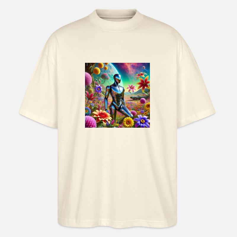 Roboter - Stanley/Stella Oversized Unisex Bio T-Shirt Blaster 2.0 - Natur