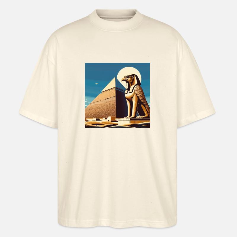 HORUS mit Pyramide - Stanley/Stella Oversized Unisex Bio T-Shirt Blaster 2.0 - Natur