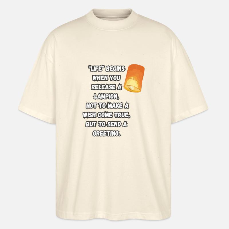"Das Leben" beginnt, wenn... - Stanley/Stella Oversized Unisex Bio T-Shirt Blaster 2.0 - Natur