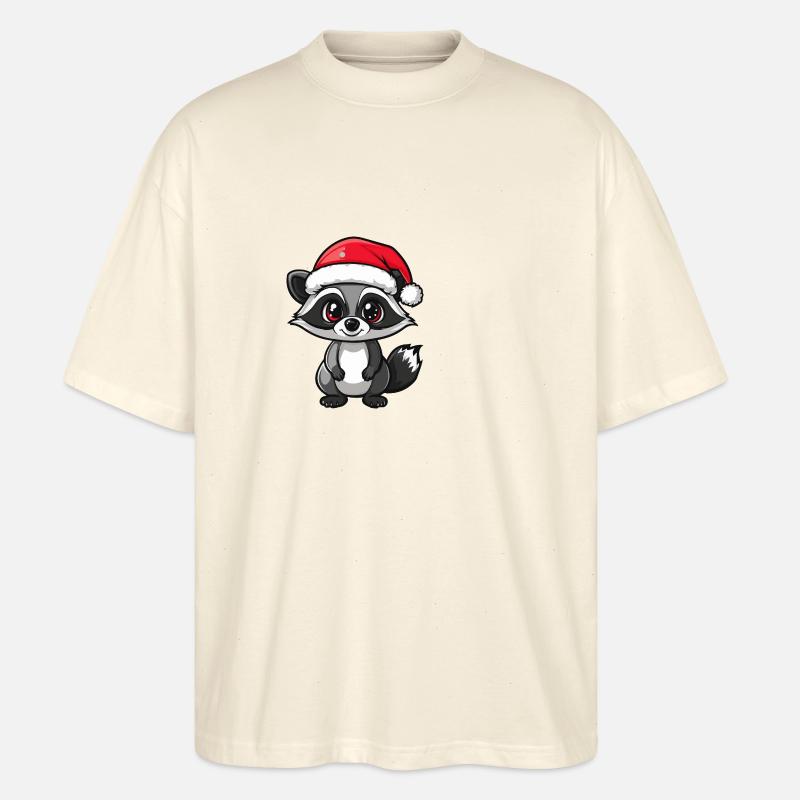 raton laveur Noël - T-shirt bio Blaster 2.0 coupe oversize Stanley/Stella Unisexe - écru doux