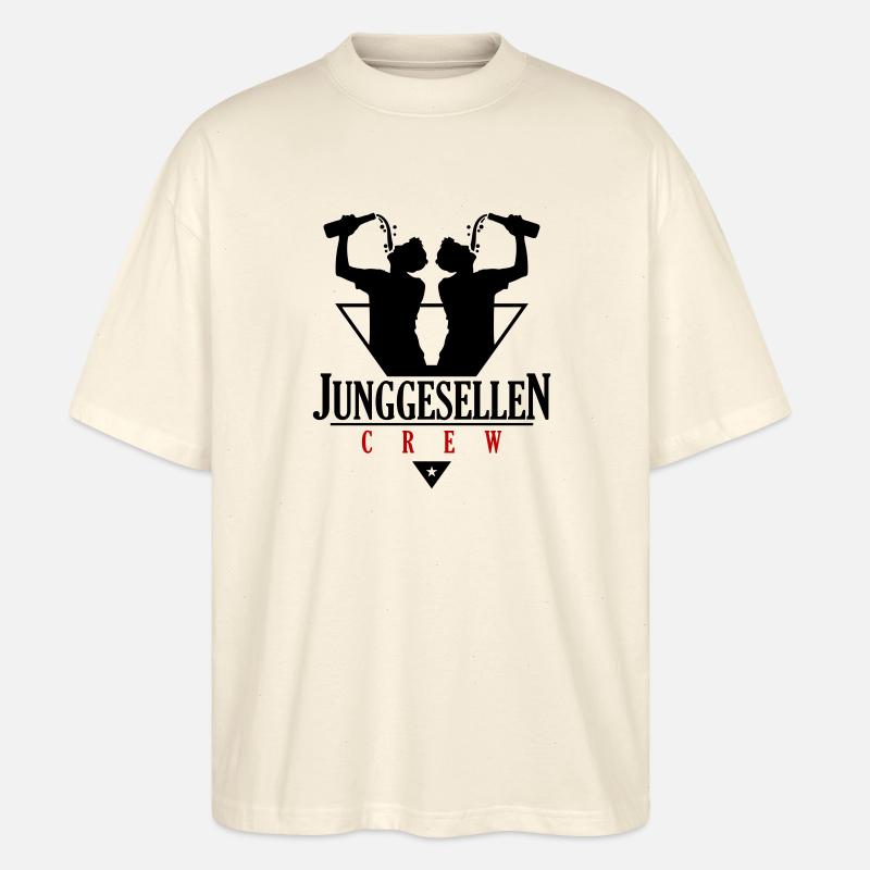 Bachelor Crew Jga Drinking - Stanley/Stella Oversized Unisex Organic T-shirt Blaster 2.0 - soft Ecru