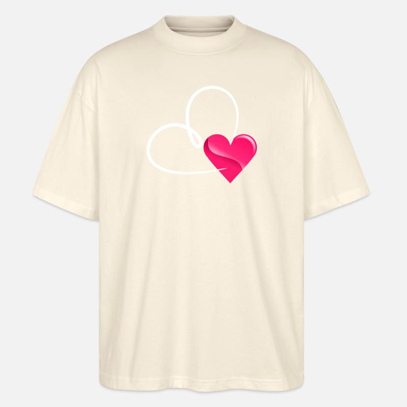 Herz - Stanley/Stella Oversized Unisex Bio T-Shirt Blaster 2.0 - Natur