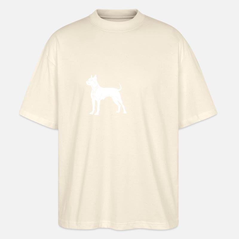 Pit Hund Silhouette - Stanley/Stella Oversized Unisex Bio T-Shirt Blaster 2.0 - Natur
