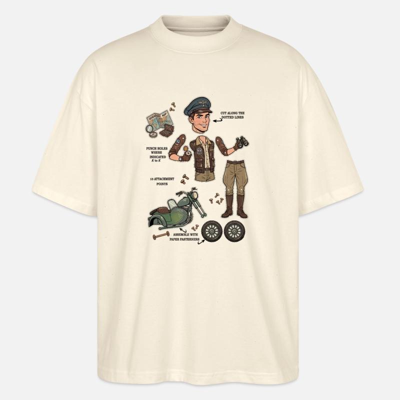Robust eventyrer papirdukke - Stanley/Stella Oversize Unisex Øko T-shirt Blaster 2.0 - blød ecru