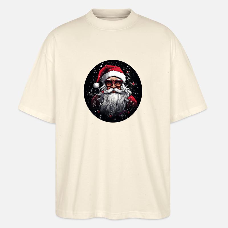 Weihnachtsmann mit Brille - Stanley/Stella Oversized Unisex Bio T-Shirt Blaster 2.0 - Natur