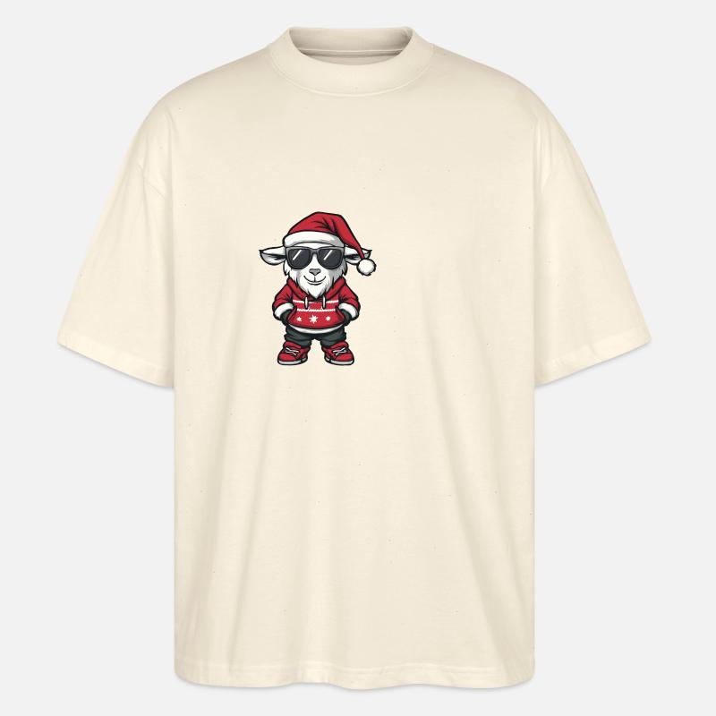 Noël de la chèvre Noël - T-shirt bio Blaster 2.0 coupe oversize Stanley/Stella Unisexe - écru doux