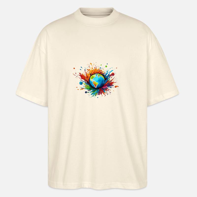 Planets / Solar System / Space / Galaxy - Stanley/Stella Oversized Unisex Organic T-shirt Blaster 2.0 - soft Ecru