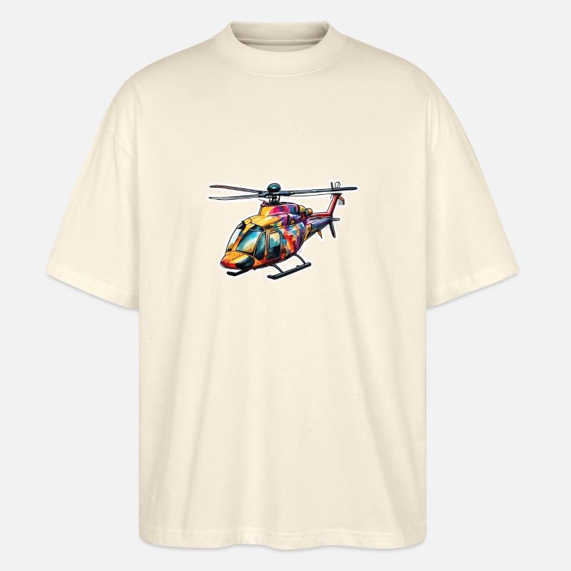 Helikopter / Hubschrauber / fliegen / Luftfahrt - Stanley/Stella Oversized Unisex Bio T-Shirt Blaster 2.0 - Natur