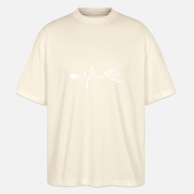 Pizza Puls Herz Liebe - Stanley/Stella Oversized Unisex Bio T-Shirt Blaster 2.0 - Natur