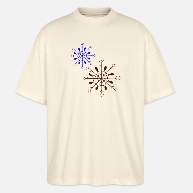 Schneeflocken Sterne - Stanley/Stella Oversized Unisex Bio T-Shirt Blaster 2.0 - Natur