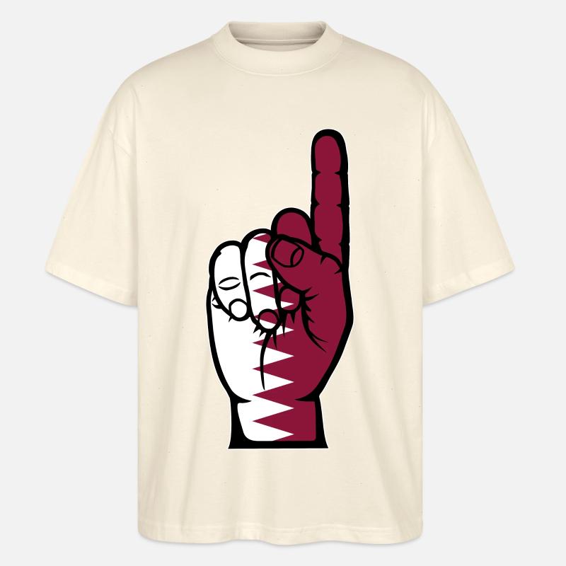 Katar Flagge Nummer 1 - Stanley/Stella Oversized Unisex Bio T-Shirt Blaster 2.0 - Natur