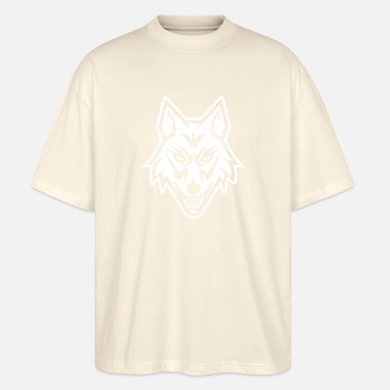 Wolf Tier Kopf - Stanley/Stella Oversized Unisex Bio T-Shirt Blaster 2.0 - Natur