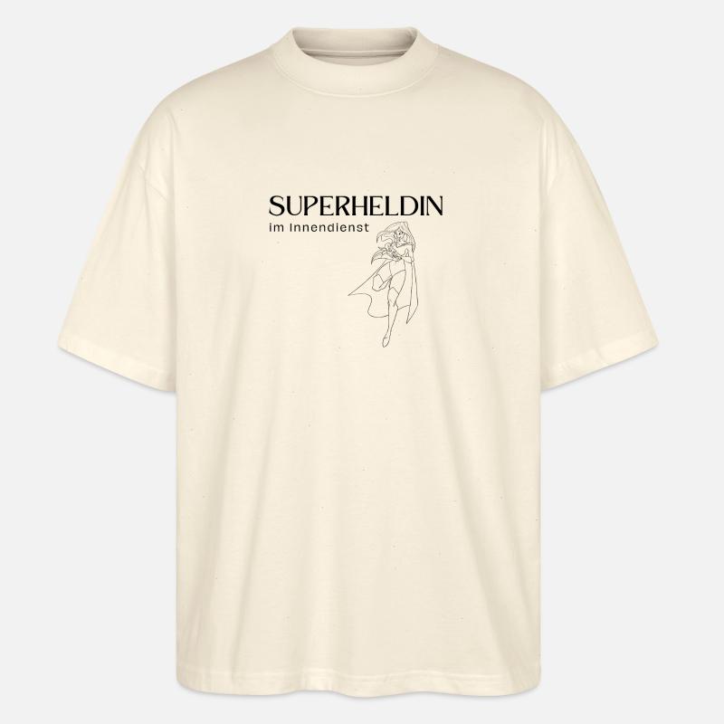 Superheldin im Innendienst - Stanley/Stella Oversized Unisex Bio T-Shirt Blaster 2.0 - Natur