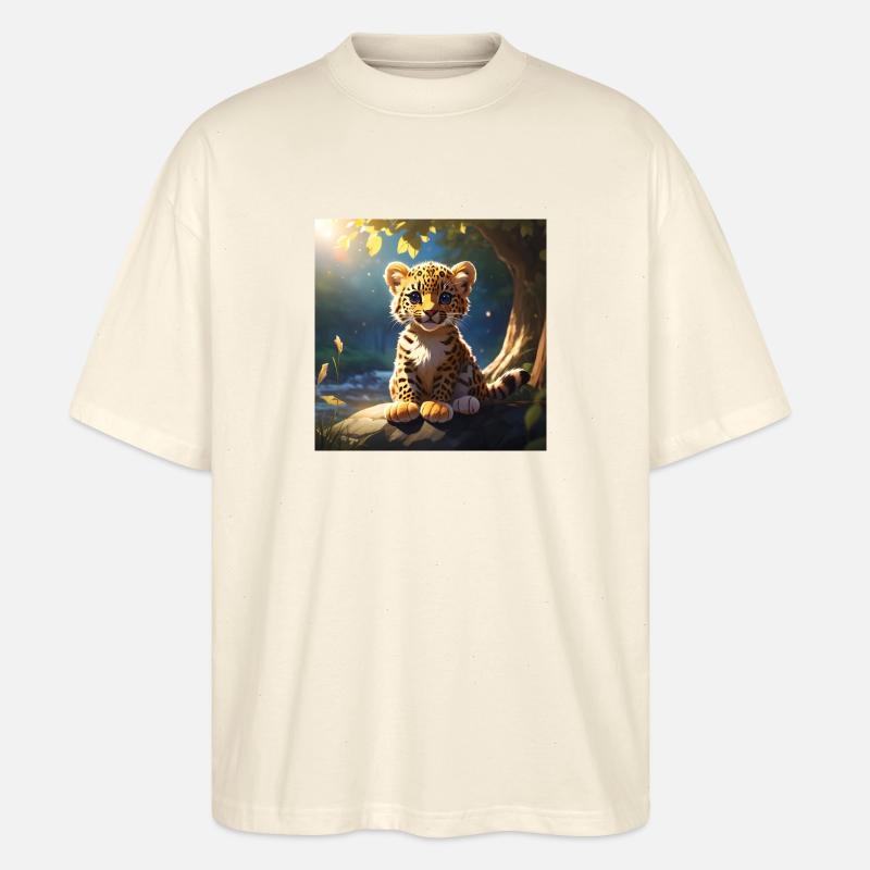 LEOPARD CUB - Stanley/Stella Oversize Unisex Øko T-shirt Blaster 2.0 - blød ecru