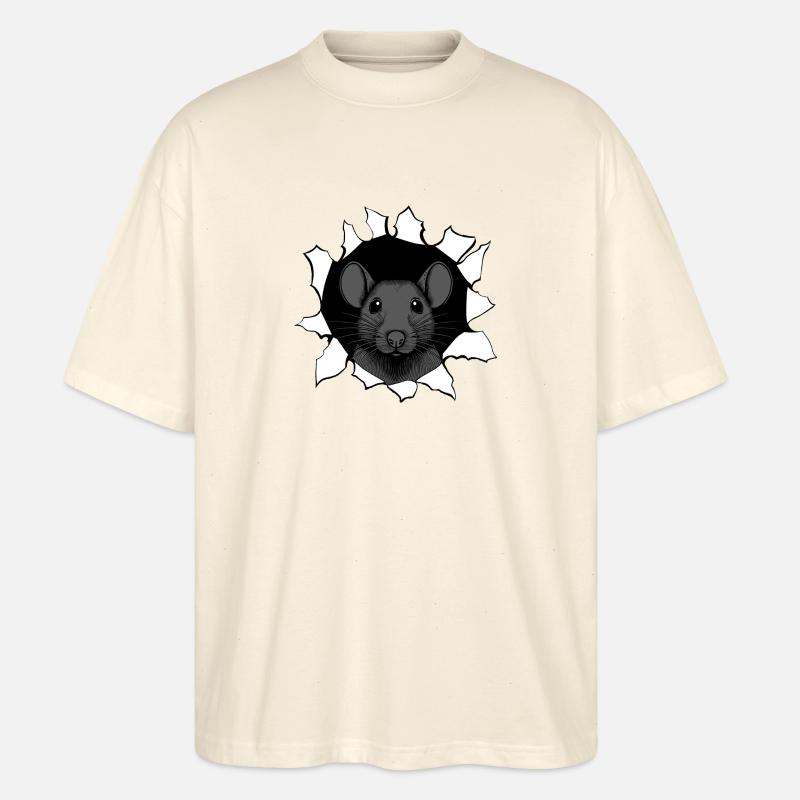 Rat regardant par un trou - T-shirt bio Blaster 2.0 coupe oversize Stanley/Stella Unisexe - écru doux