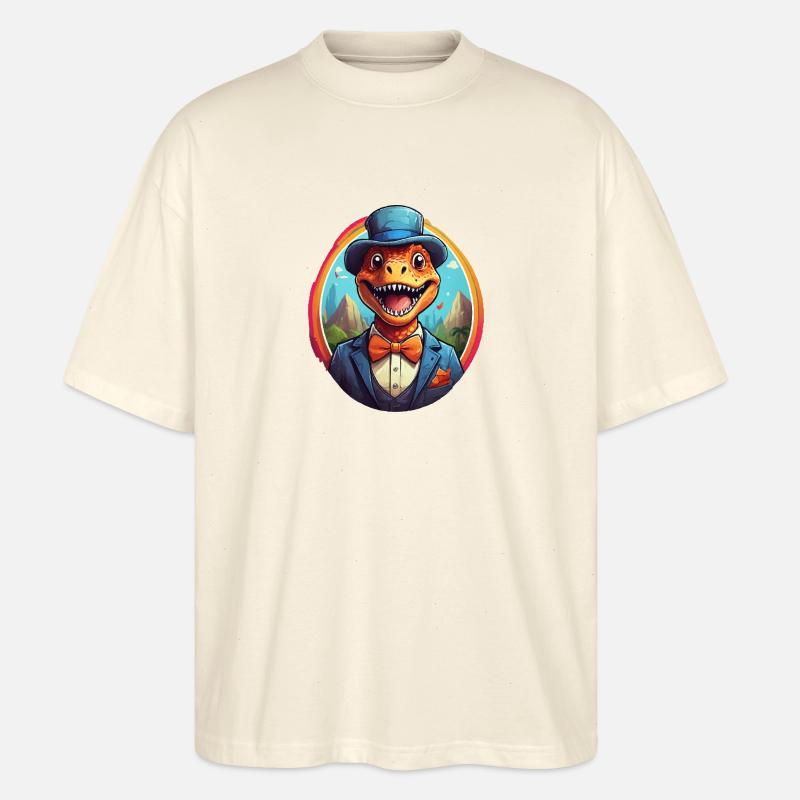 Funny Dino Comic - Stanley/Stella Oversized Unisex Organic T-shirt Blaster 2.0 - soft Ecru