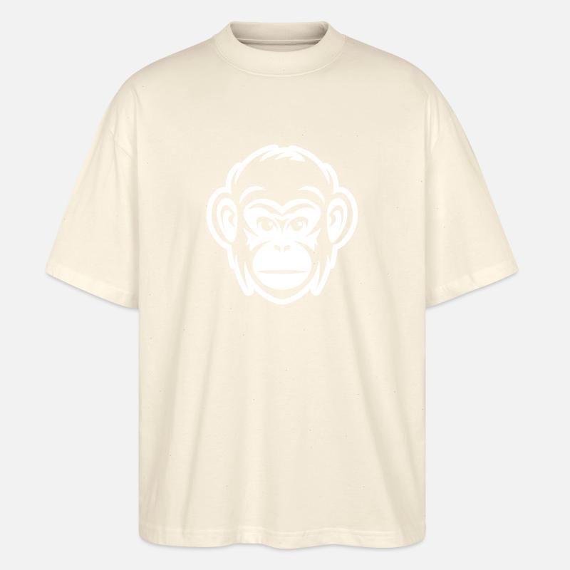 Affe Kopf - Stanley/Stella Oversized Unisex Bio T-Shirt Blaster 2.0 - Natur