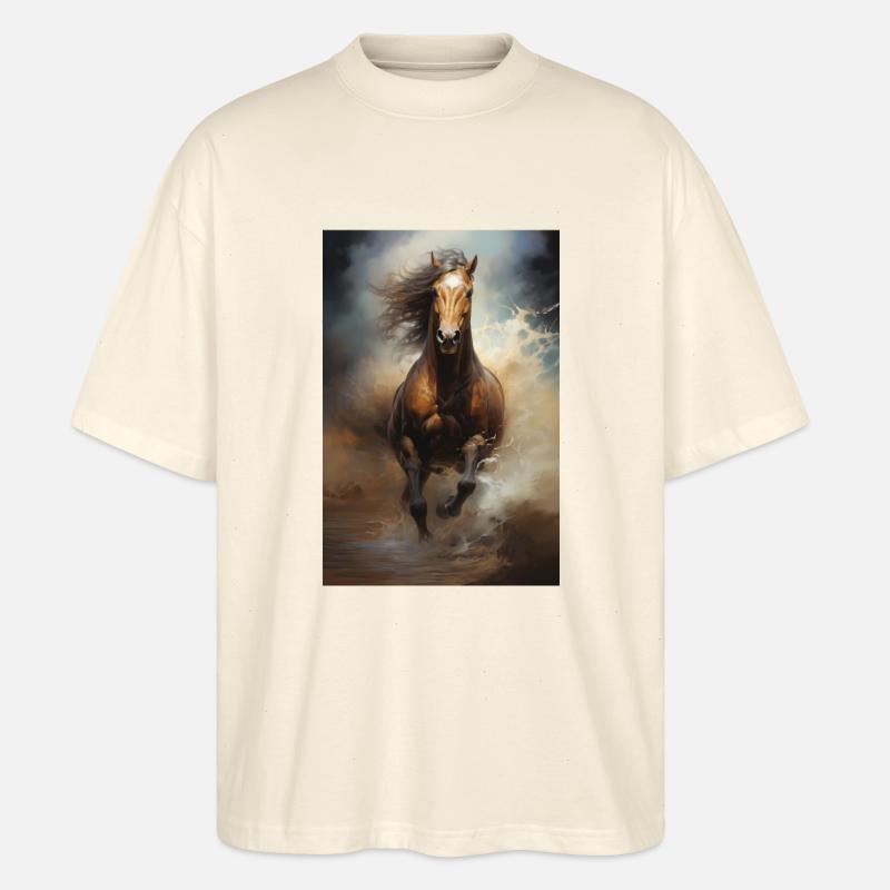 Pferd - Stanley/Stella Oversized Unisex Bio T-Shirt Blaster 2.0 - Natur