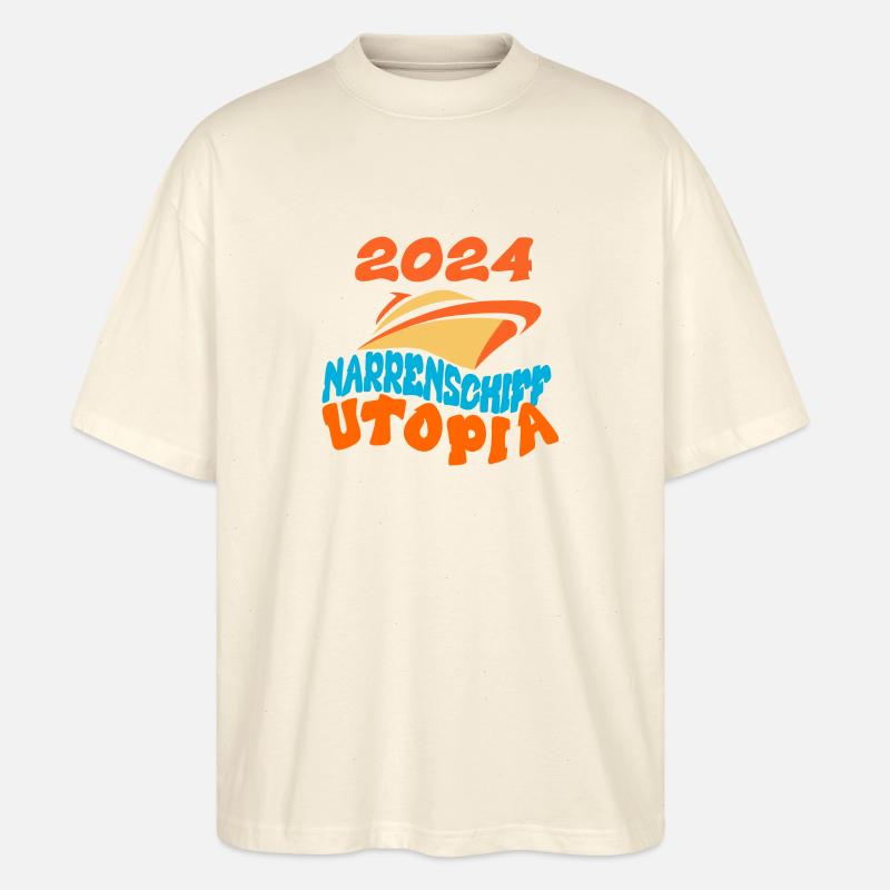 Narrenschiff Utopia, Strauß Zitat - Stanley/Stella Oversized Unisex Bio T-Shirt Blaster 2.0 - Natur