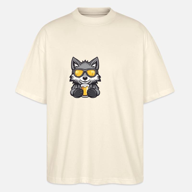 Wolf Ski Beer - Stanley/Stella Oversized Unisex Organic T-shirt Blaster 2.0 - soft Ecru