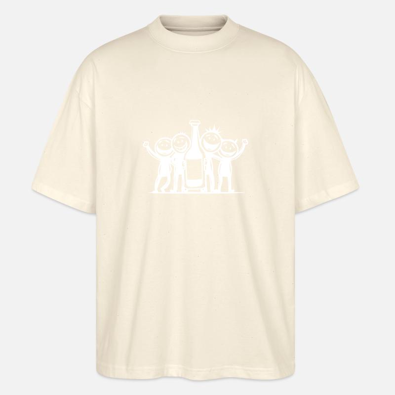 Strichmännchen Junggesellenabschied - Stanley/Stella Oversized Unisex Bio T-Shirt Blaster 2.0 - Natur