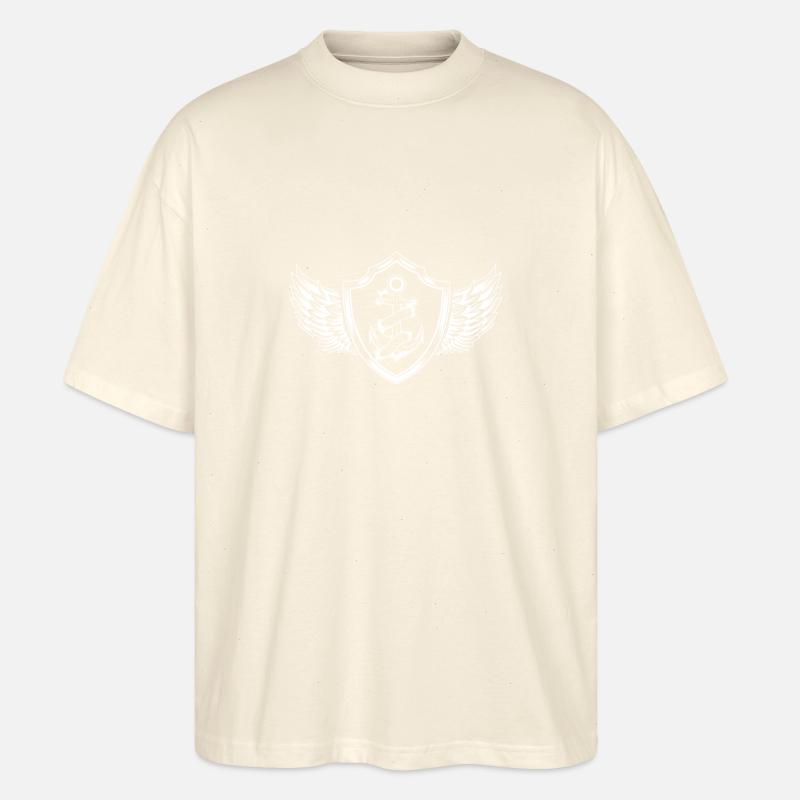 Signe de tatouage d’ancre - T-shirt bio Blaster 2.0 coupe oversize Stanley/Stella Unisexe - écru doux