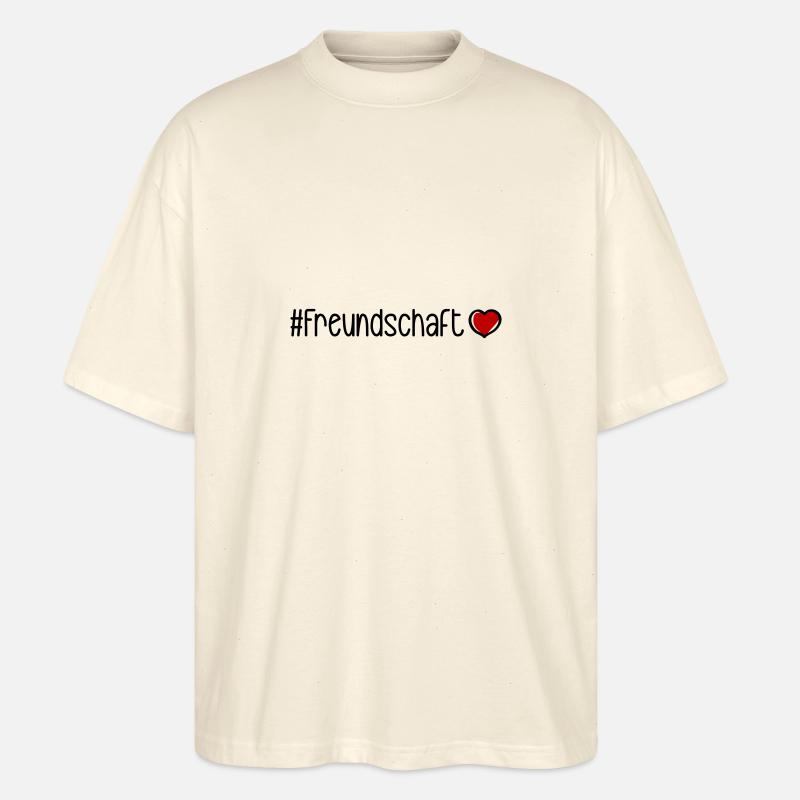 Freundschaft Herz - Stanley/Stella Oversized Unisex Bio T-Shirt Blaster 2.0 - Natur