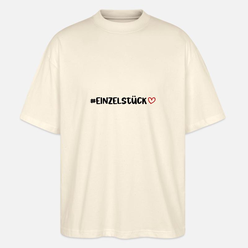 Einzelstück Herz - Stanley/Stella Oversized Unisex Bio T-Shirt Blaster 2.0 - Natur