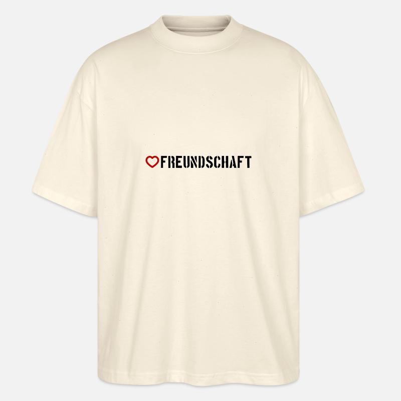 Freundschaft Herz - Stanley/Stella Oversized Unisex Bio T-Shirt Blaster 2.0 - Natur