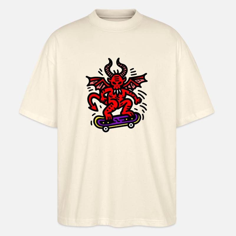 Devil Skateboard - Stanley/Stella Oversized Unisex Organic T-shirt Blaster 2.0 - soft Ecru