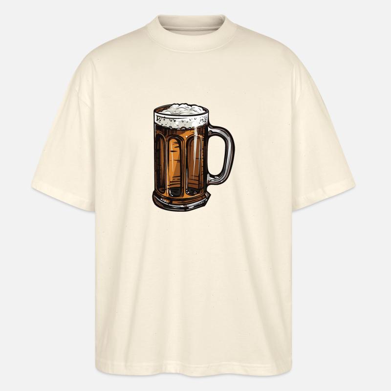 Bierkrug Bier Malz - Stanley/Stella Oversized Unisex Bio T-Shirt Blaster 2.0 - Natur