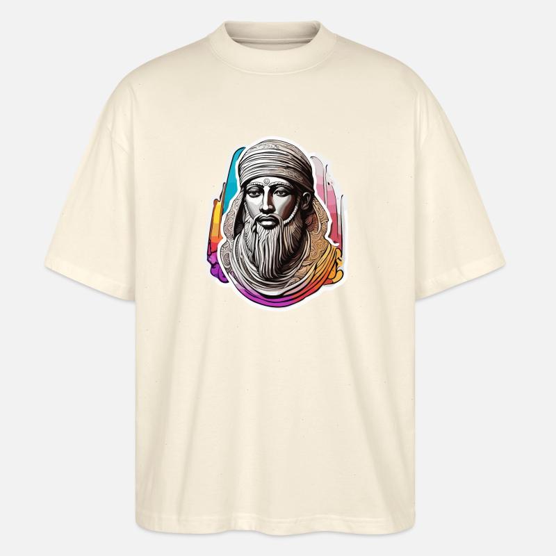 Egypt / Pharaoh / Mummies / Hieroglyphics / Sphinx - Stanley/Stella Oversized Unisex Organic T-shirt Blaster 2.0 - soft Ecru