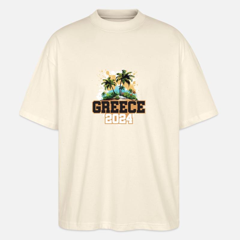 Grèce 2024 Voyage Vacances - T-shirt bio Blaster 2.0 coupe oversize Stanley/Stella Unisexe - écru doux