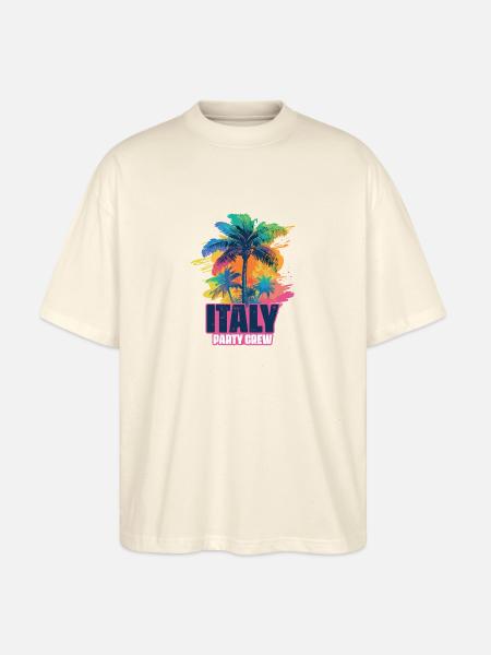 Italy Party Crew Holidays - Stanley/Stella Oversized Unisex Organic T-shirt Blaster 2.0 - soft Ecru