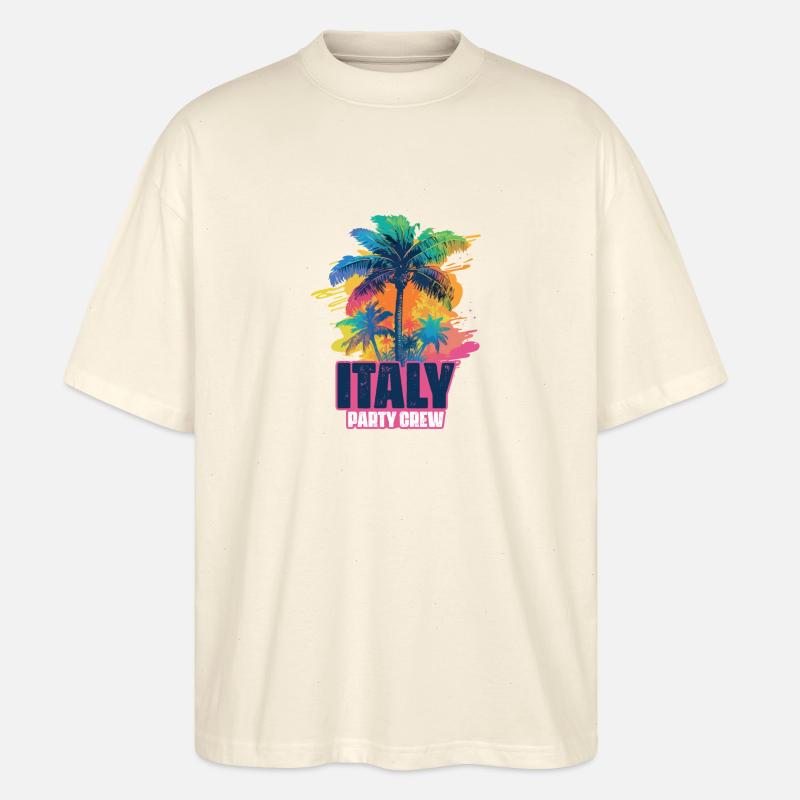 Italy Party Crew Holidays - Stanley/Stella Oversized Unisex Organic T-shirt Blaster 2.0 - soft Ecru