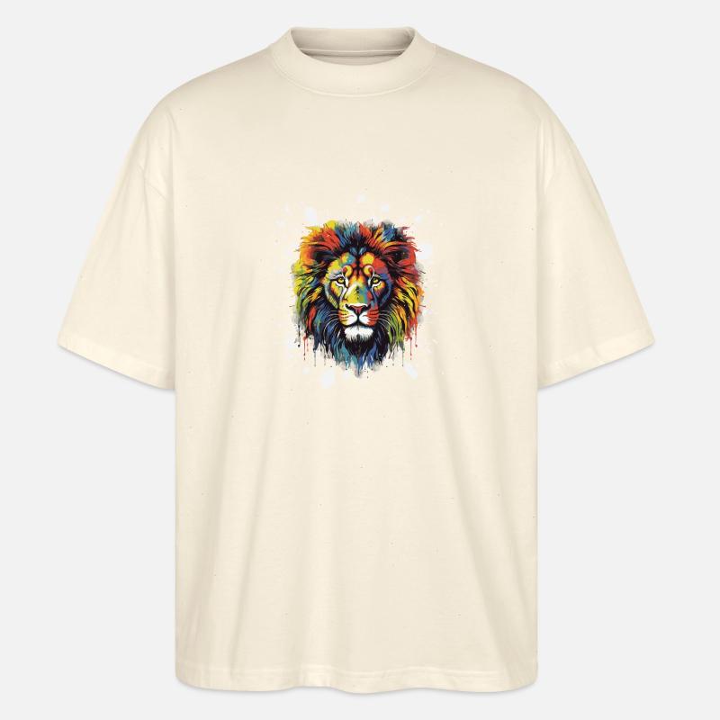 Löwe Pop Art Kopf - Stanley/Stella Oversized Unisex Bio T-Shirt Blaster 2.0 - Natur