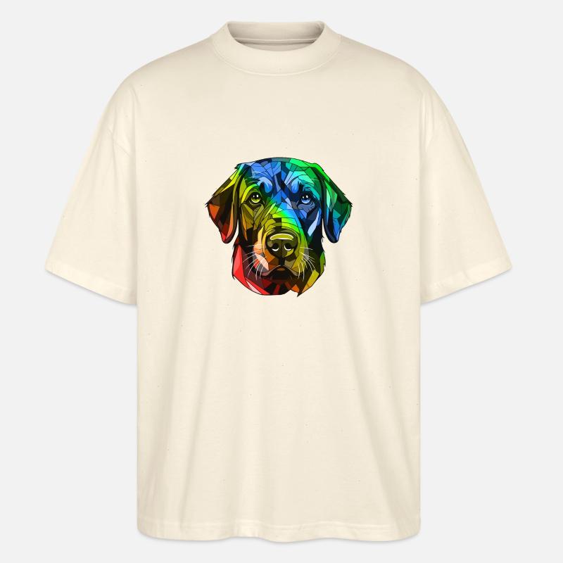 Labrador Hund Kopf Bunt - Stanley/Stella Oversized Unisex Bio T-Shirt Blaster 2.0 - Natur