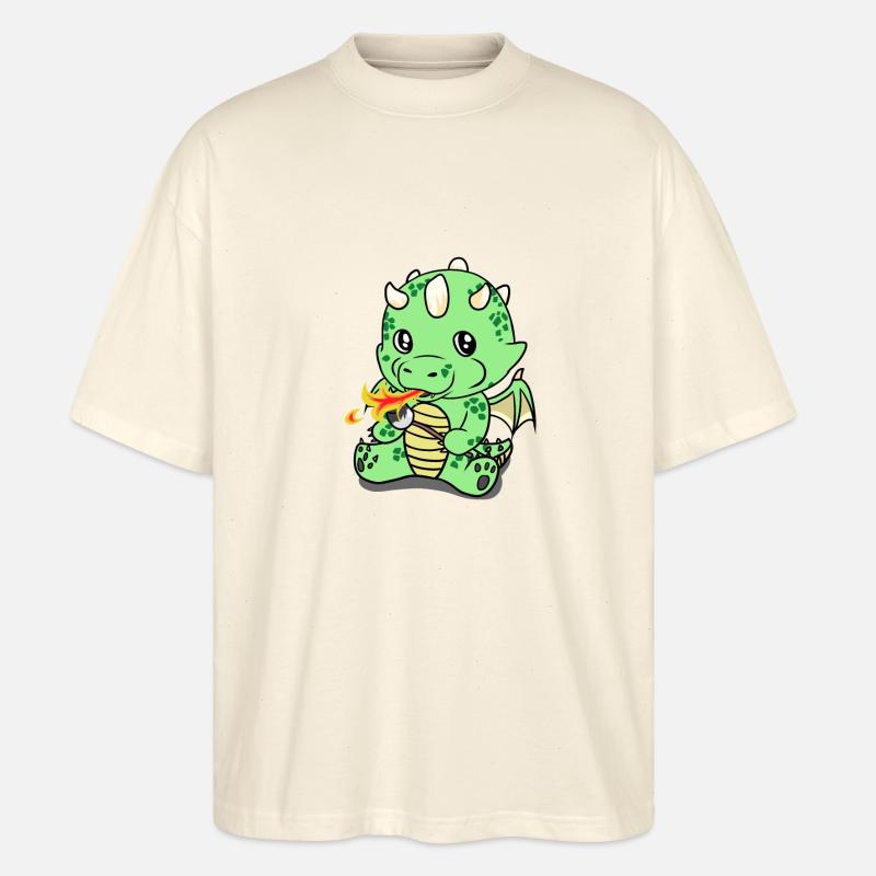 Marshmallow Drache - Stanley/Stella Oversized Unisex Bio T-Shirt Blaster 2.0 - Natur
