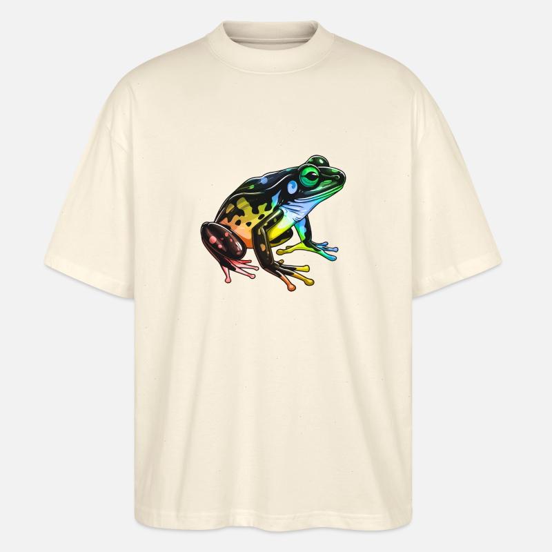 Frosch Kopf Bunt - Stanley/Stella Oversized Unisex Bio T-Shirt Blaster 2.0 - Natur