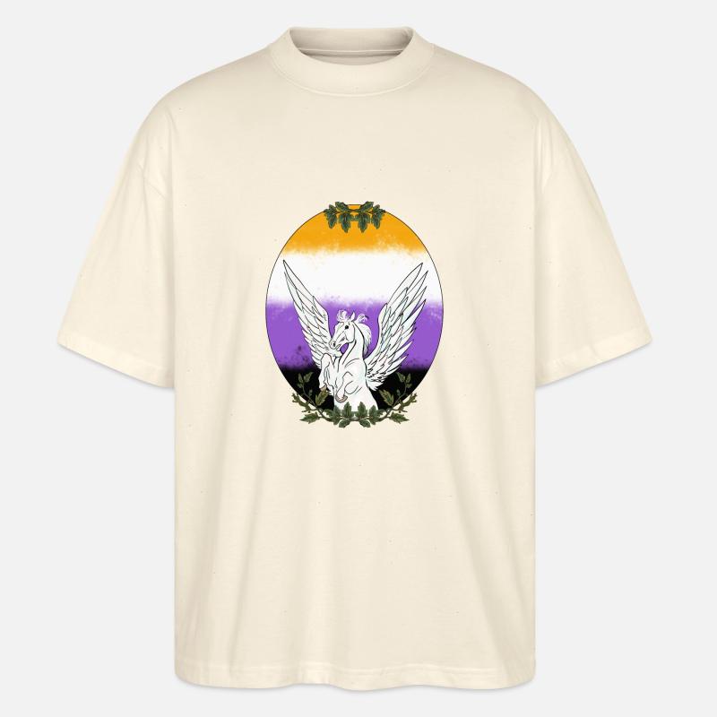 Non Binary Rise - Stanley/Stella Oversized Unisex Organic T-shirt Blaster 2.0 - soft Ecru