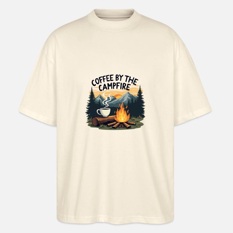 KAFFEE AM LAGERFEUER - Stanley/Stella Oversized Unisex Bio T-Shirt Blaster 2.0 - Natur