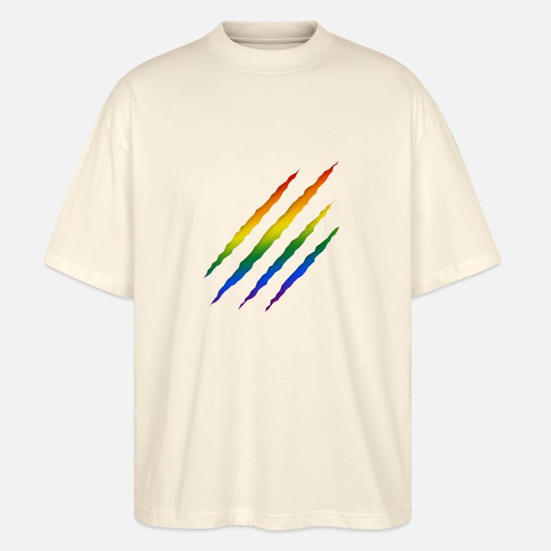 Regenbogen LGBT - Stanley/Stella Oversized Unisex Bio T-Shirt Blaster 2.0 - Natur