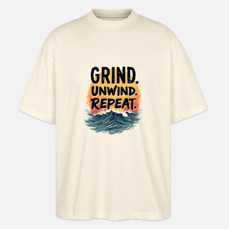 TRAVAILLER DUR, S’AMUSER DUR - T-shirt bio Blaster 2.0 coupe oversize Stanley/Stella Unisexe - écru doux