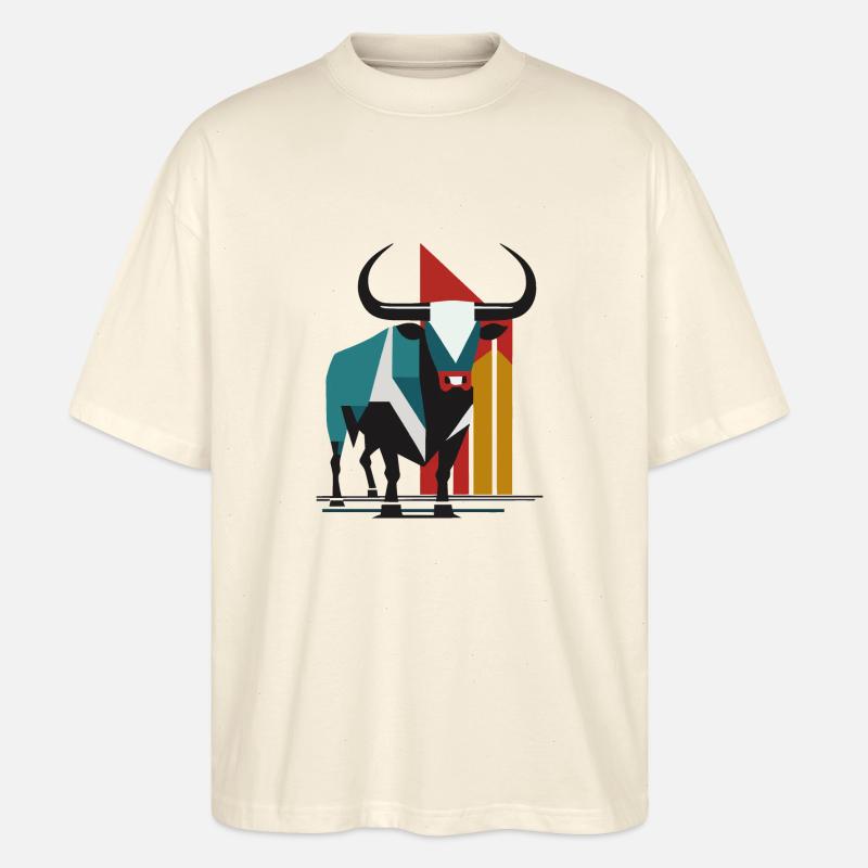 Stier, Bulle - Stanley/Stella Oversized Unisex Bio T-Shirt Blaster 2.0 - Natur