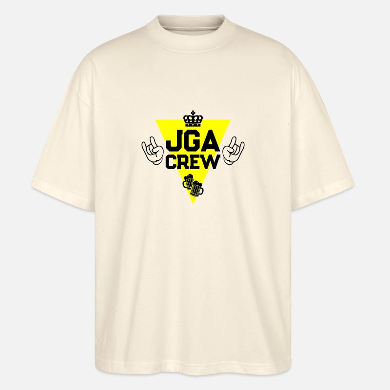 Junggesellenabschied Jga Crew Spruch - Stanley/Stella Oversized Unisex Bio T-Shirt Blaster 2.0 - Natur